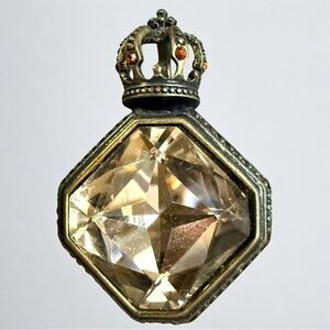 ROYAL CROWN BRONZE PENDANT – LARGE FAUX DIAMOND HEXAGON